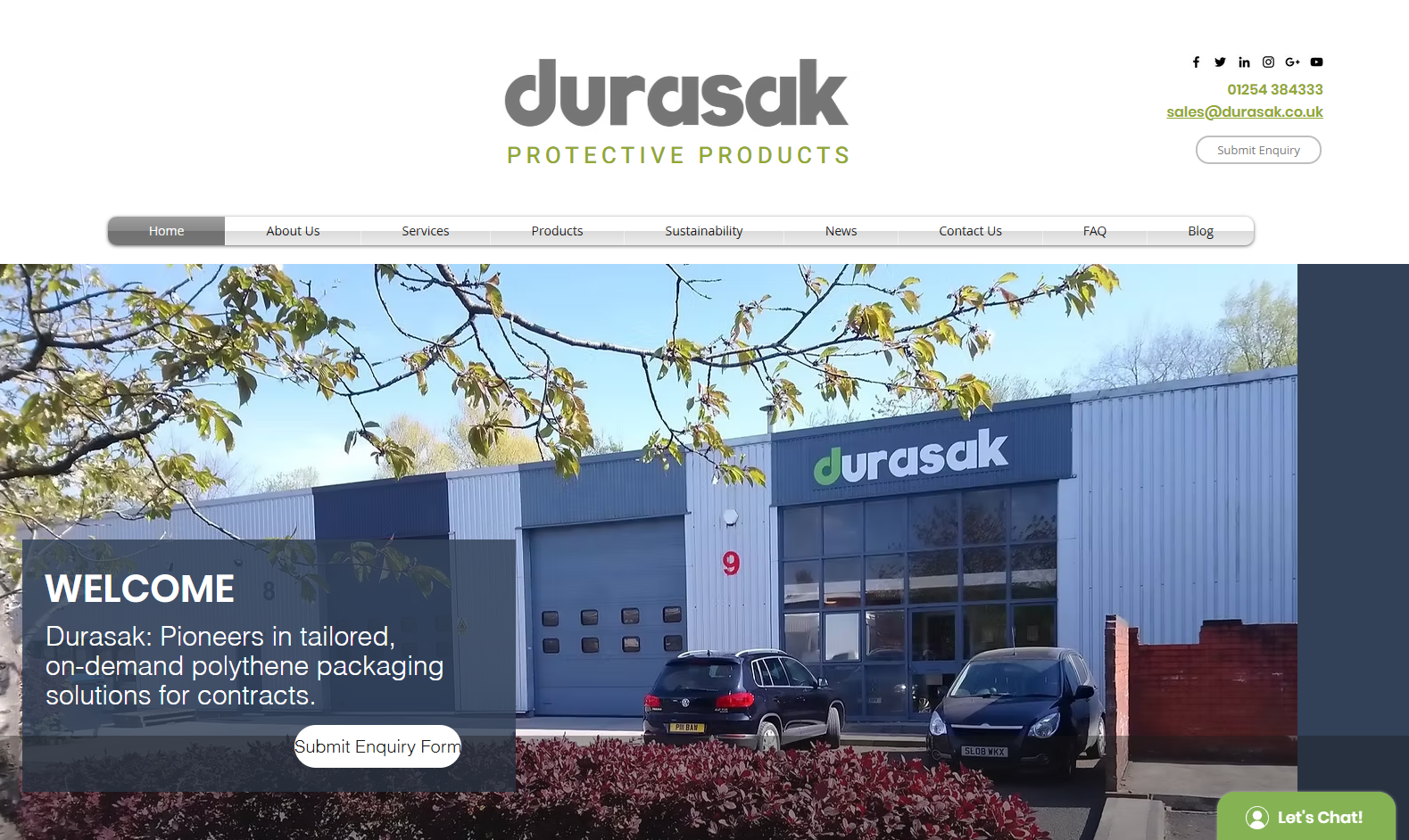 Durasak Ltd Website