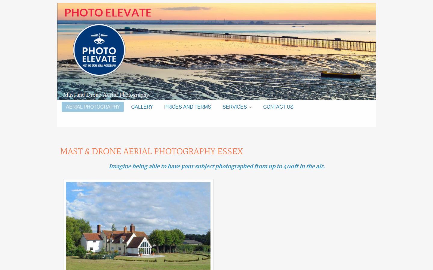 Photo Elevate Mast & Drone Aerial Photography Website