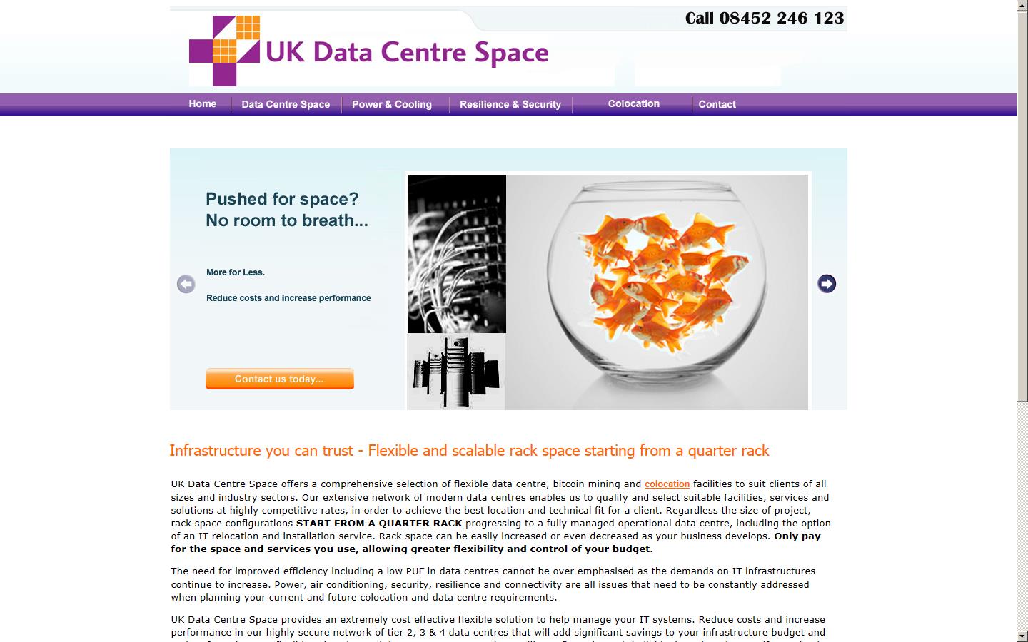 UK Data Centre Space Website