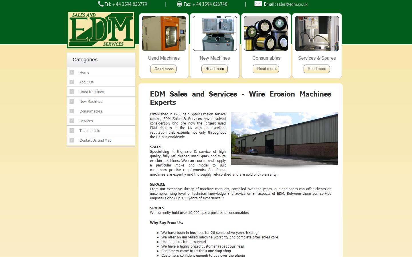EDM Sales & Services Website