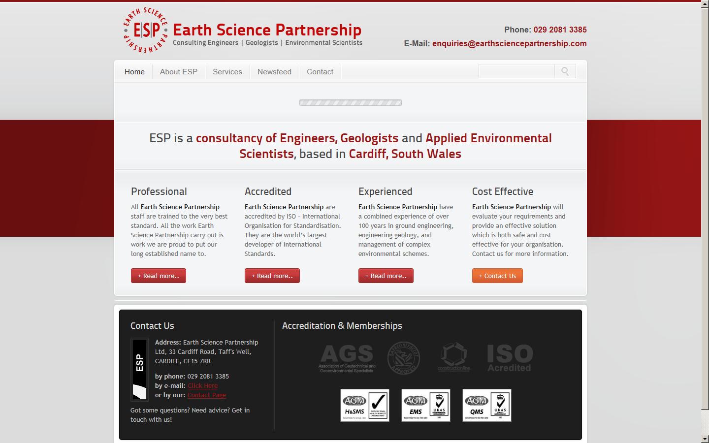 Earth Science Partnership Ltd  Website