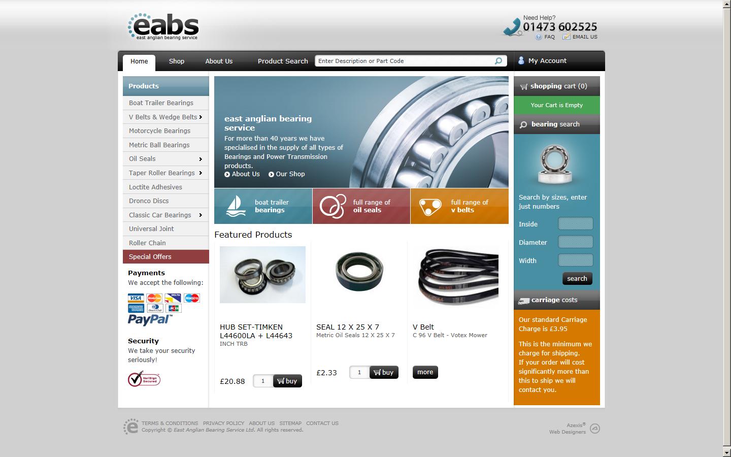 East Anglian Bearing Service Ltd Website
