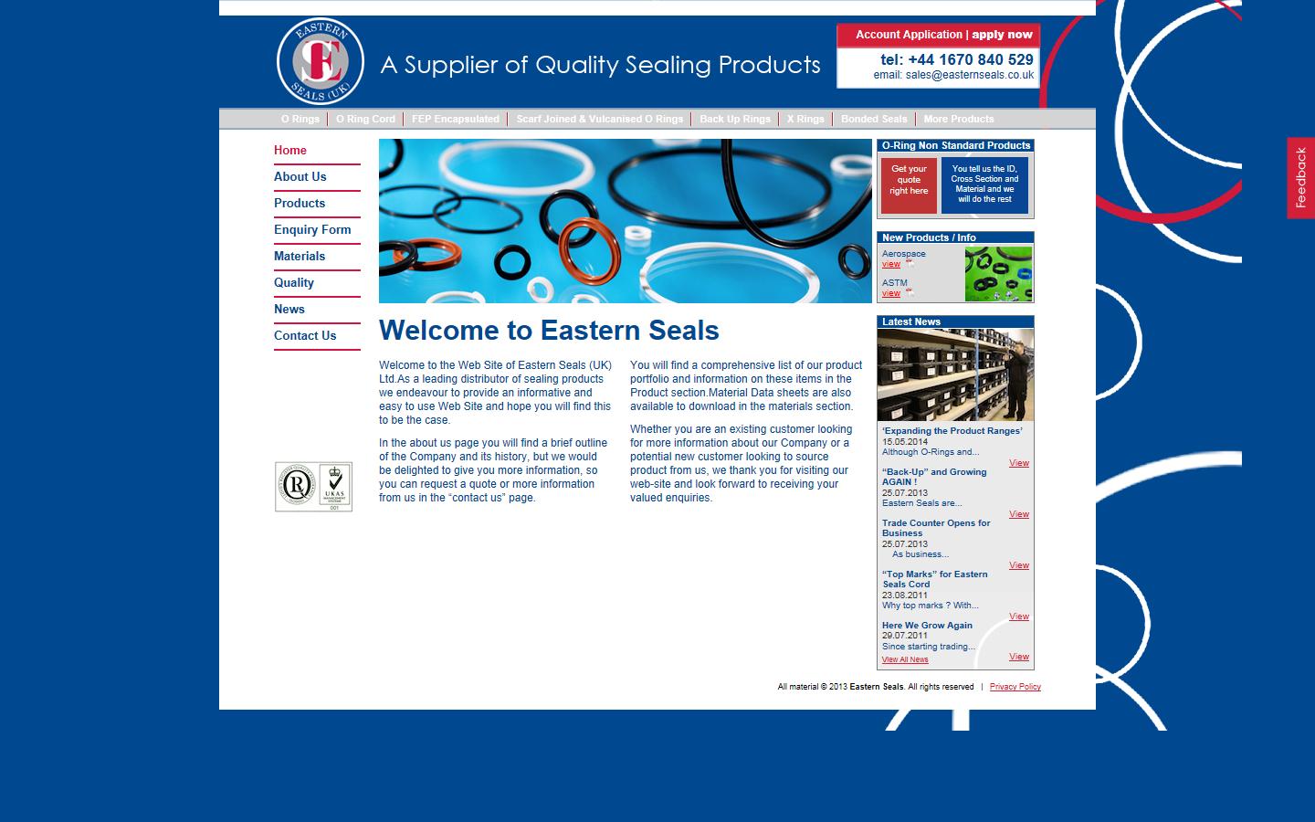 Eastern Seals (UK)Ltd Website