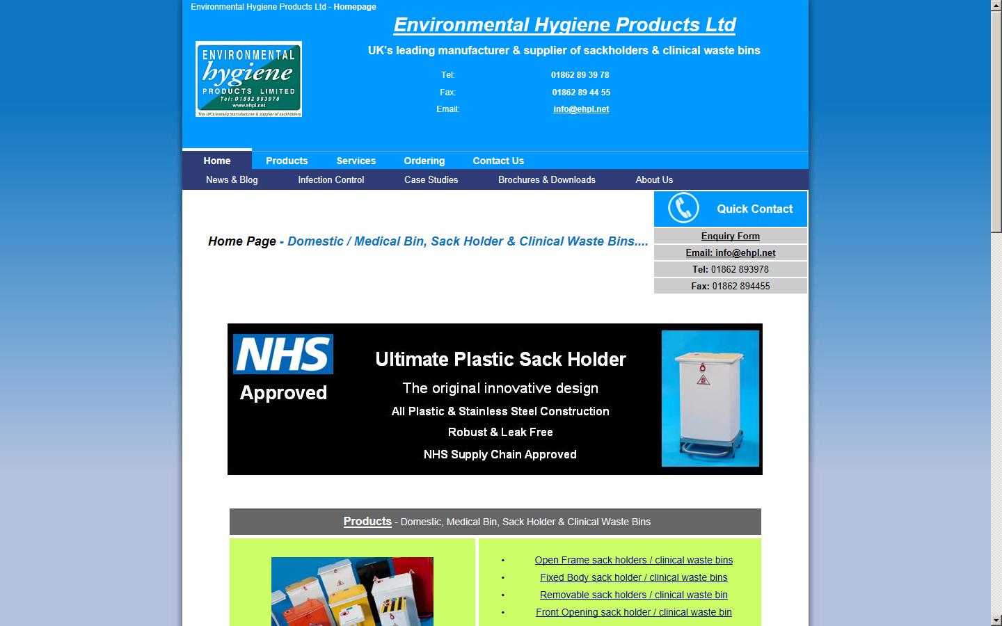Environmental Hygiene Products Ltd Website