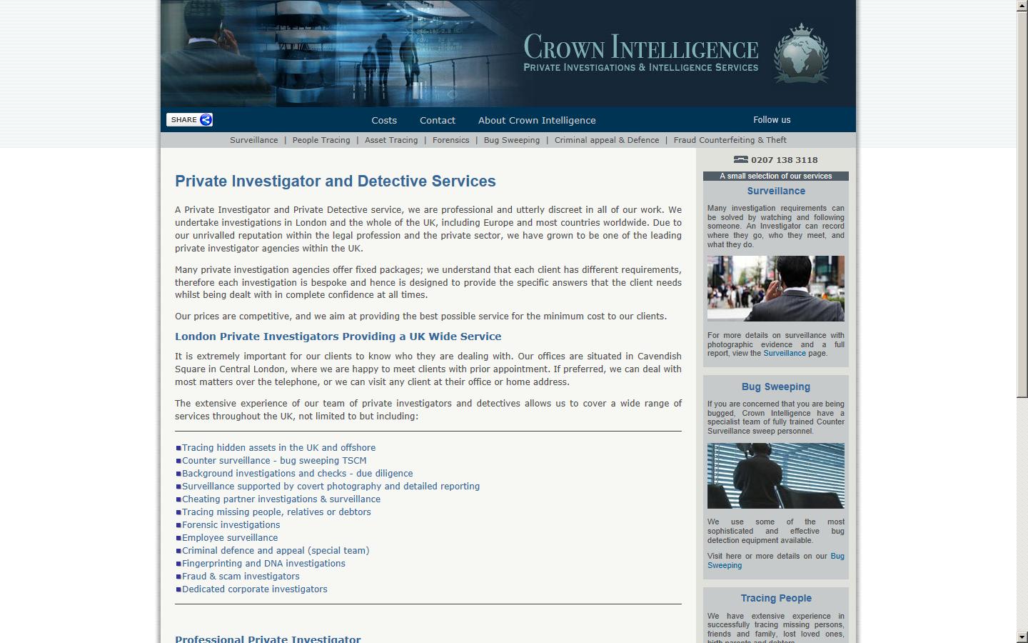 Crown Intelligence Ltd Website