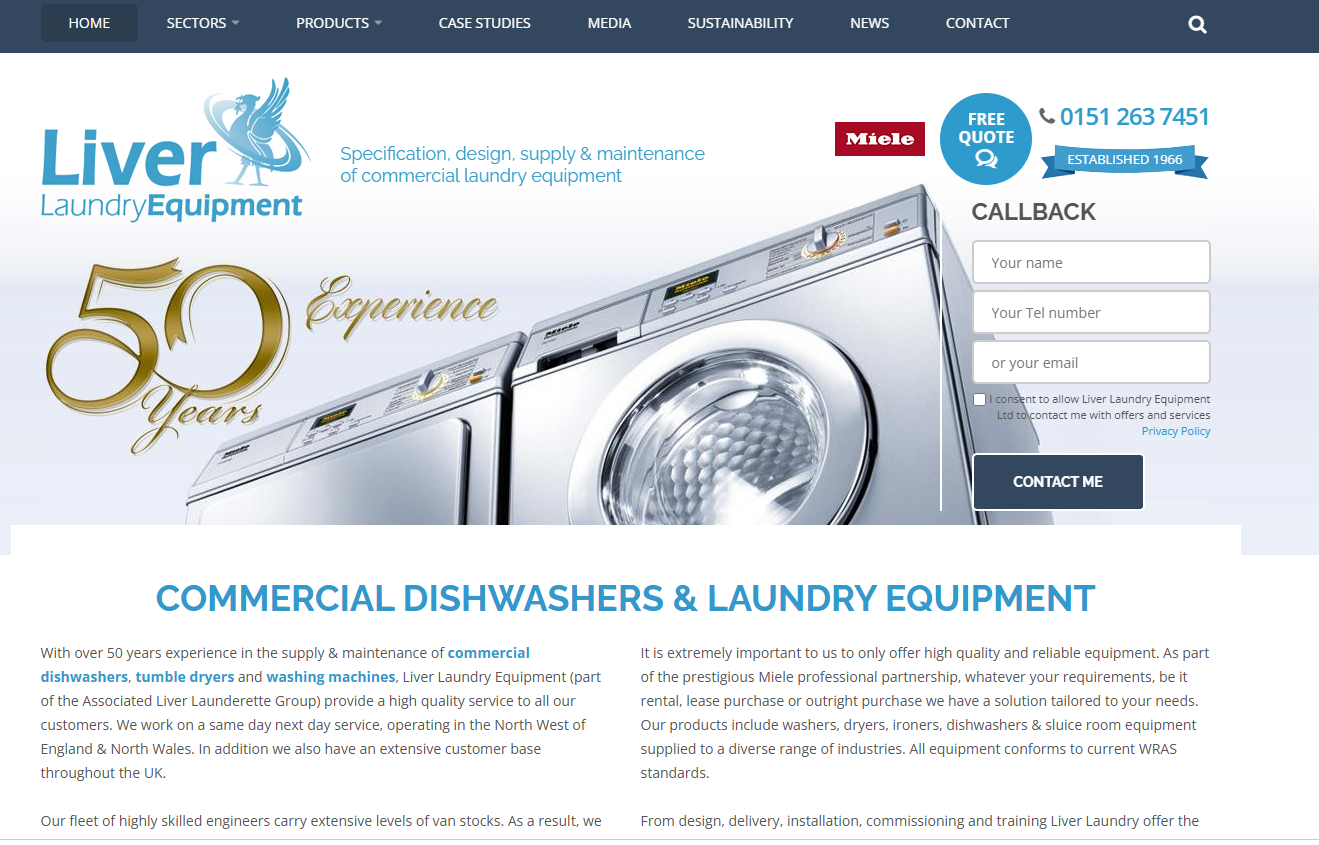 Liver Laundry Equipment Website