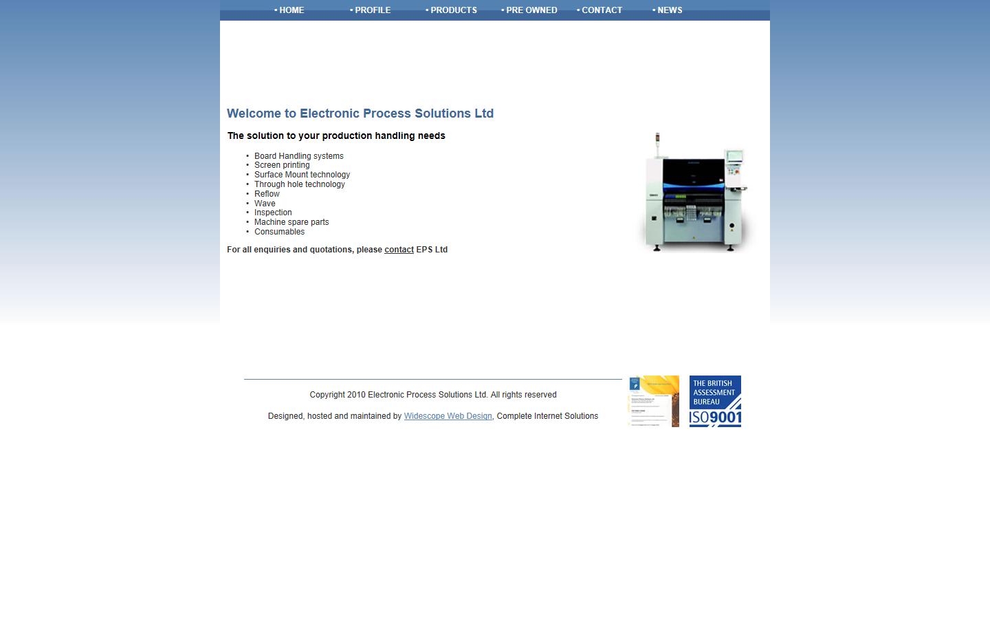 Electronic Process Solutions Ltd Website