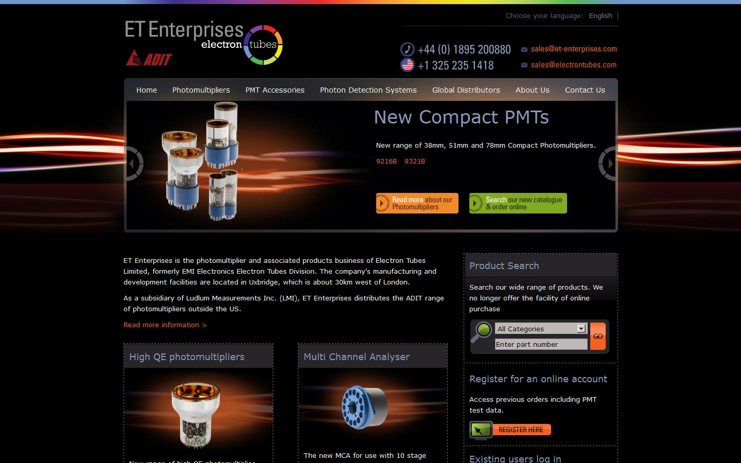Electron Tubes Ltd Website
