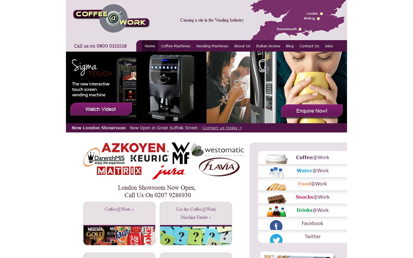 Coffee At Work (London) Ltd Website