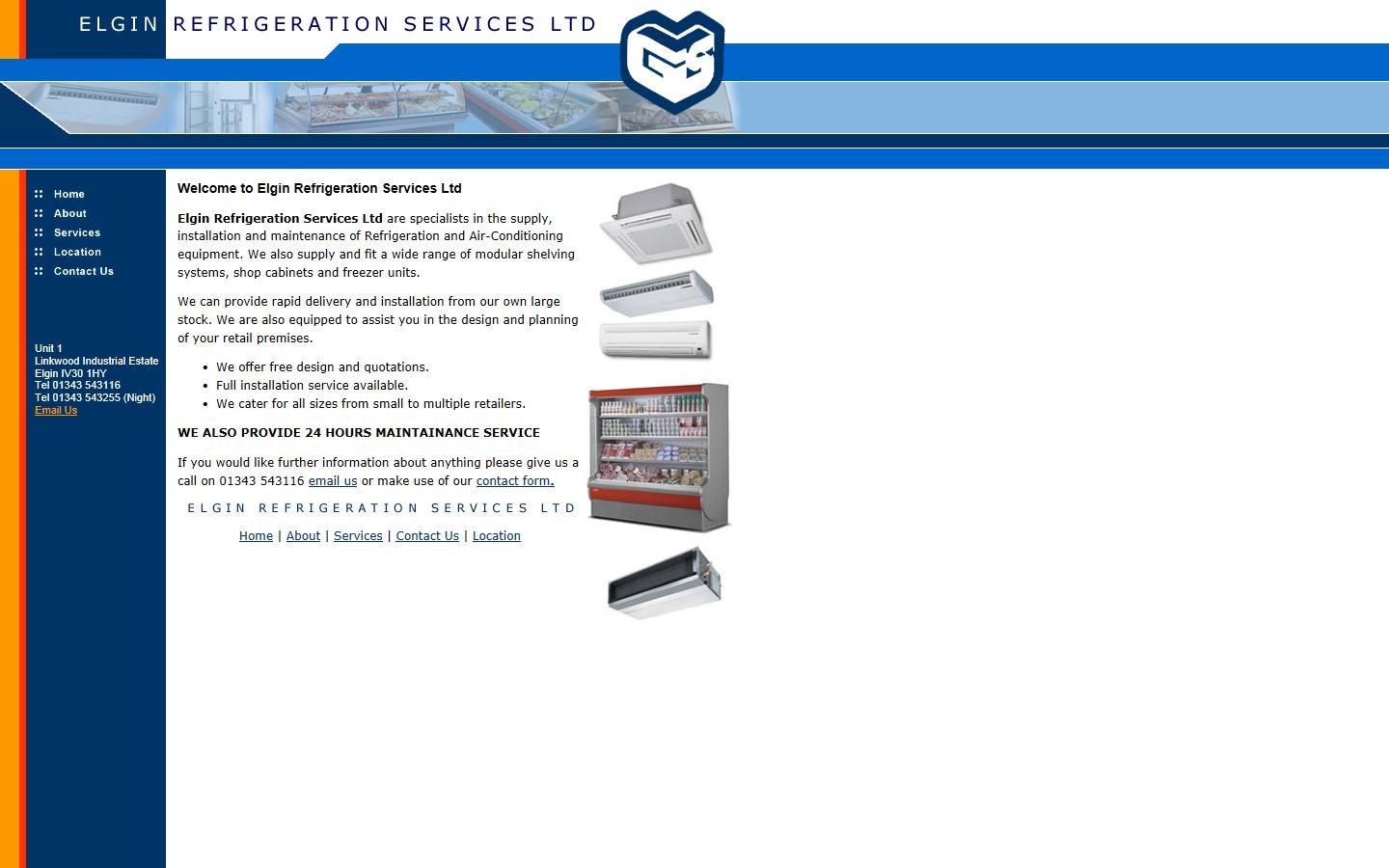 Elgin Refrigeration Services Ltd  Website