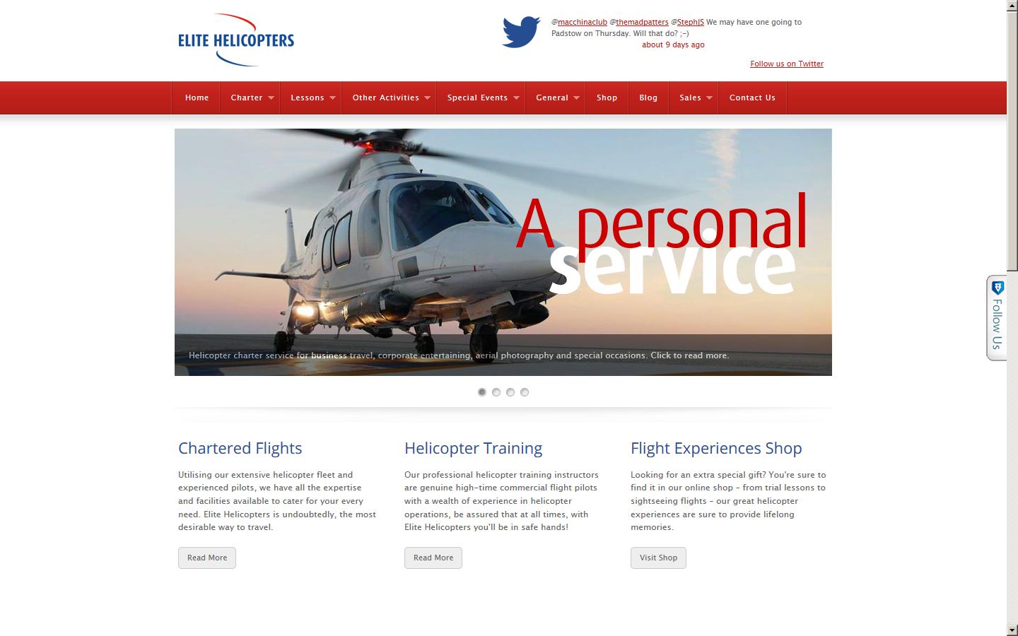 Elite Helicopters Website