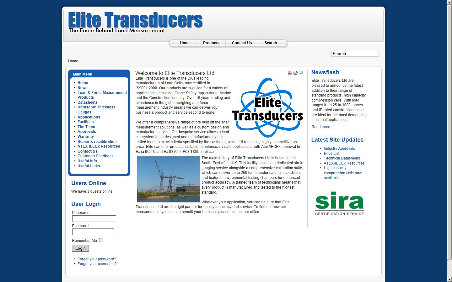Elite Transducers Ltd  Website