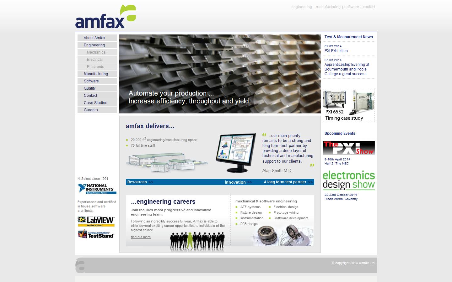 Amfax Ltd Website