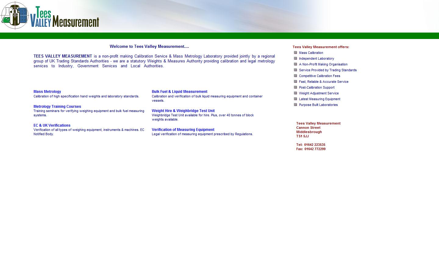 Tees Valley Measurement Website