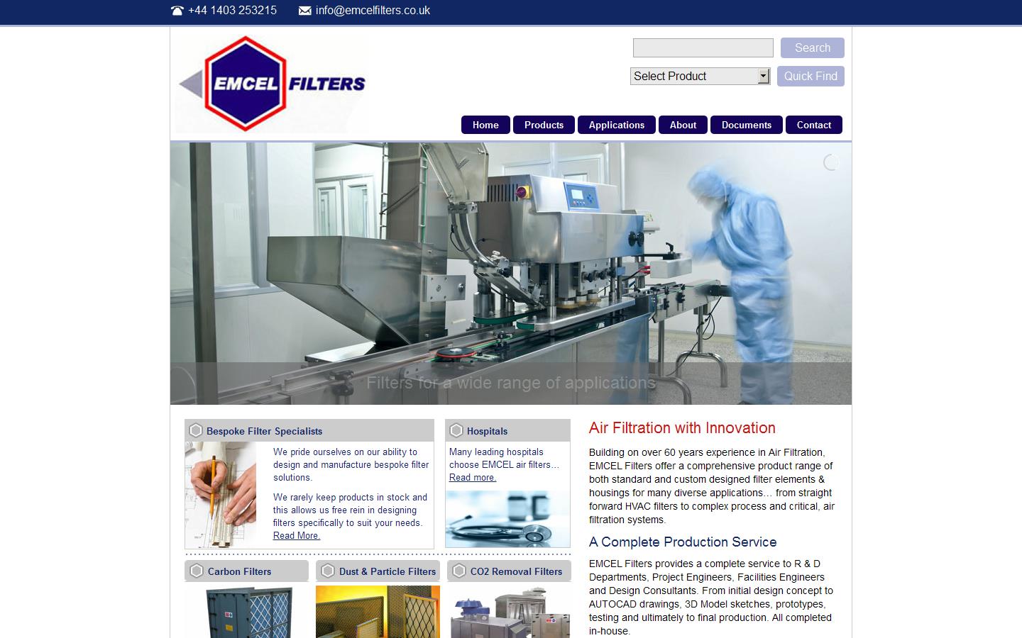 EMCEL Filters Website
