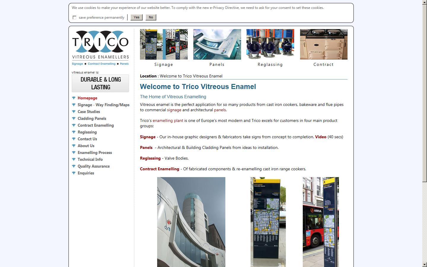 Trico Vitreous Enamel  Website