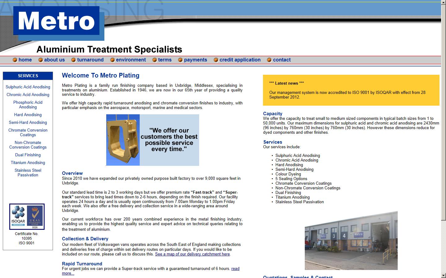 Metro Engineering & Plating Works Ltd Website