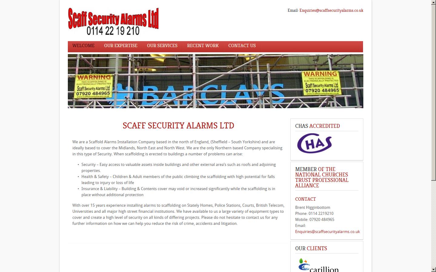 Scaff Security Alarms Ltd Website