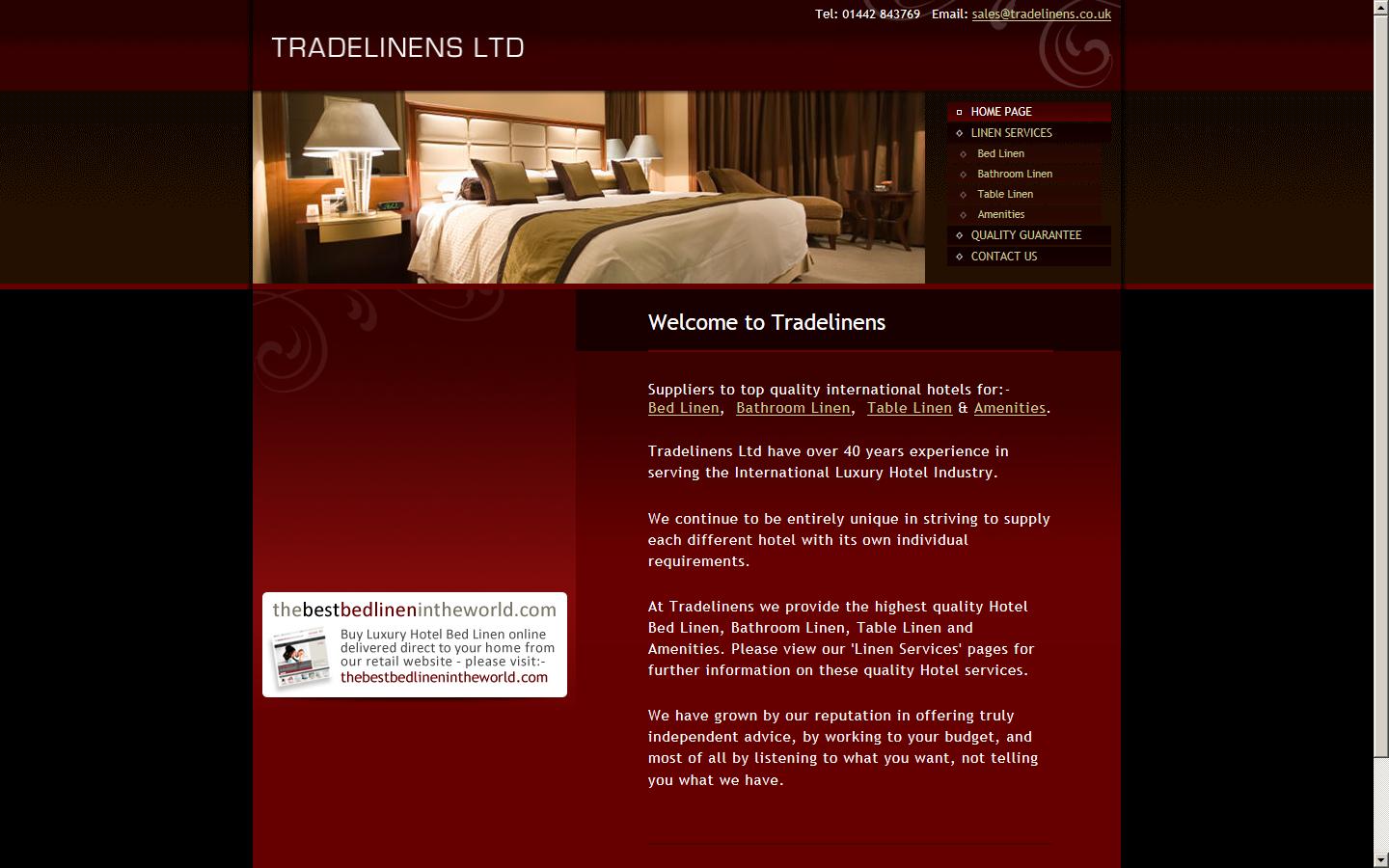 Tradelinens Ltd Website