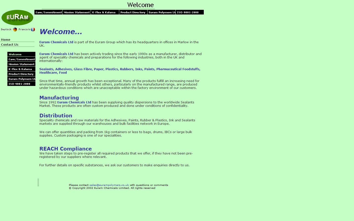 Euram Chemicals Website