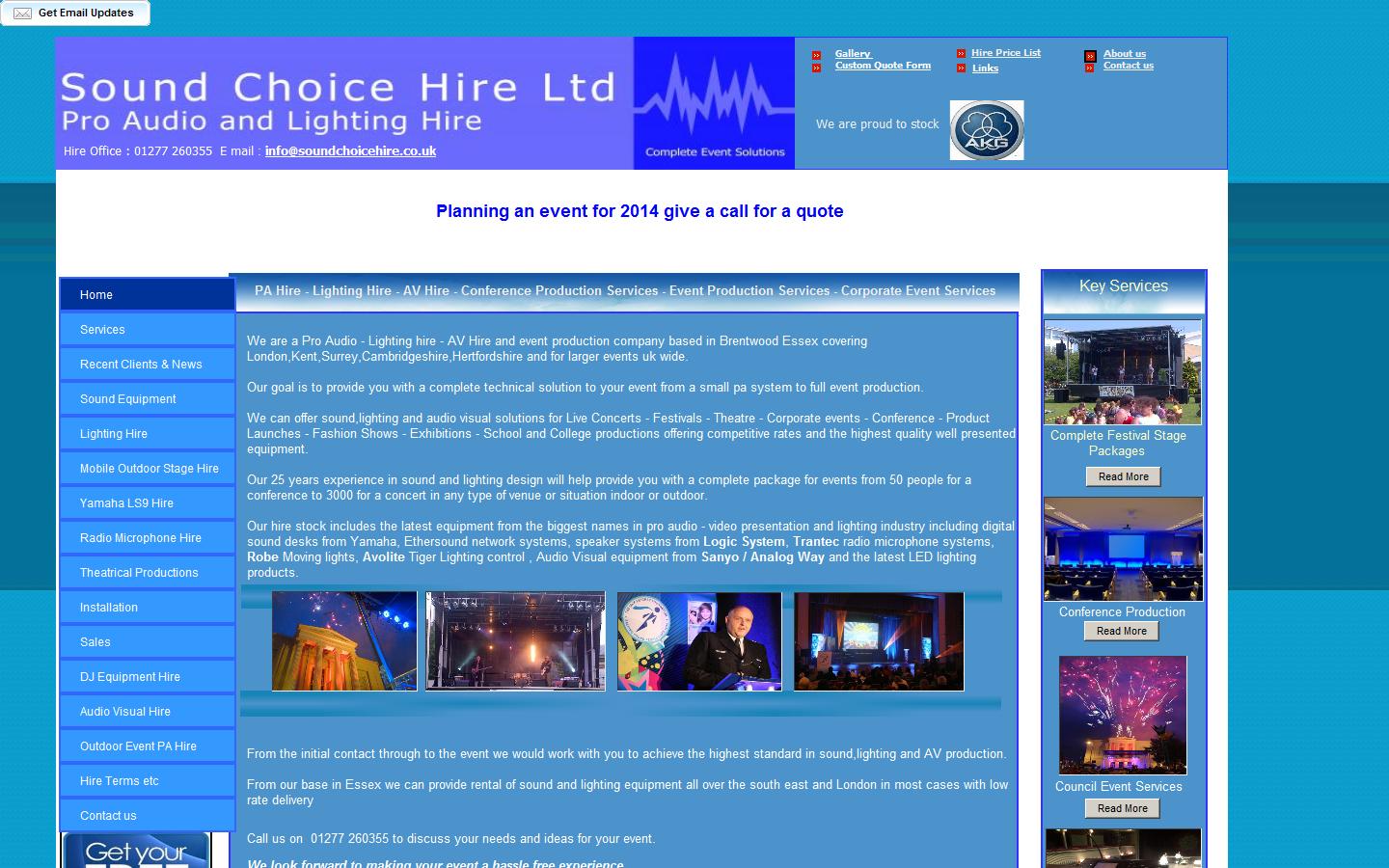 Sound Choice Hire Ltd Website