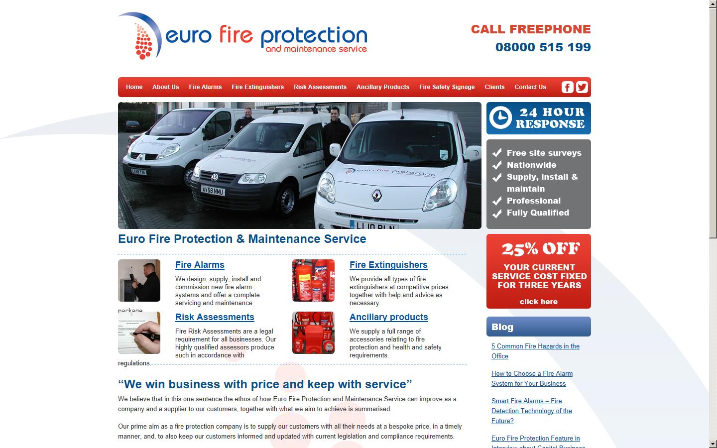 Euro Fire Protection & Maintenance Service Website