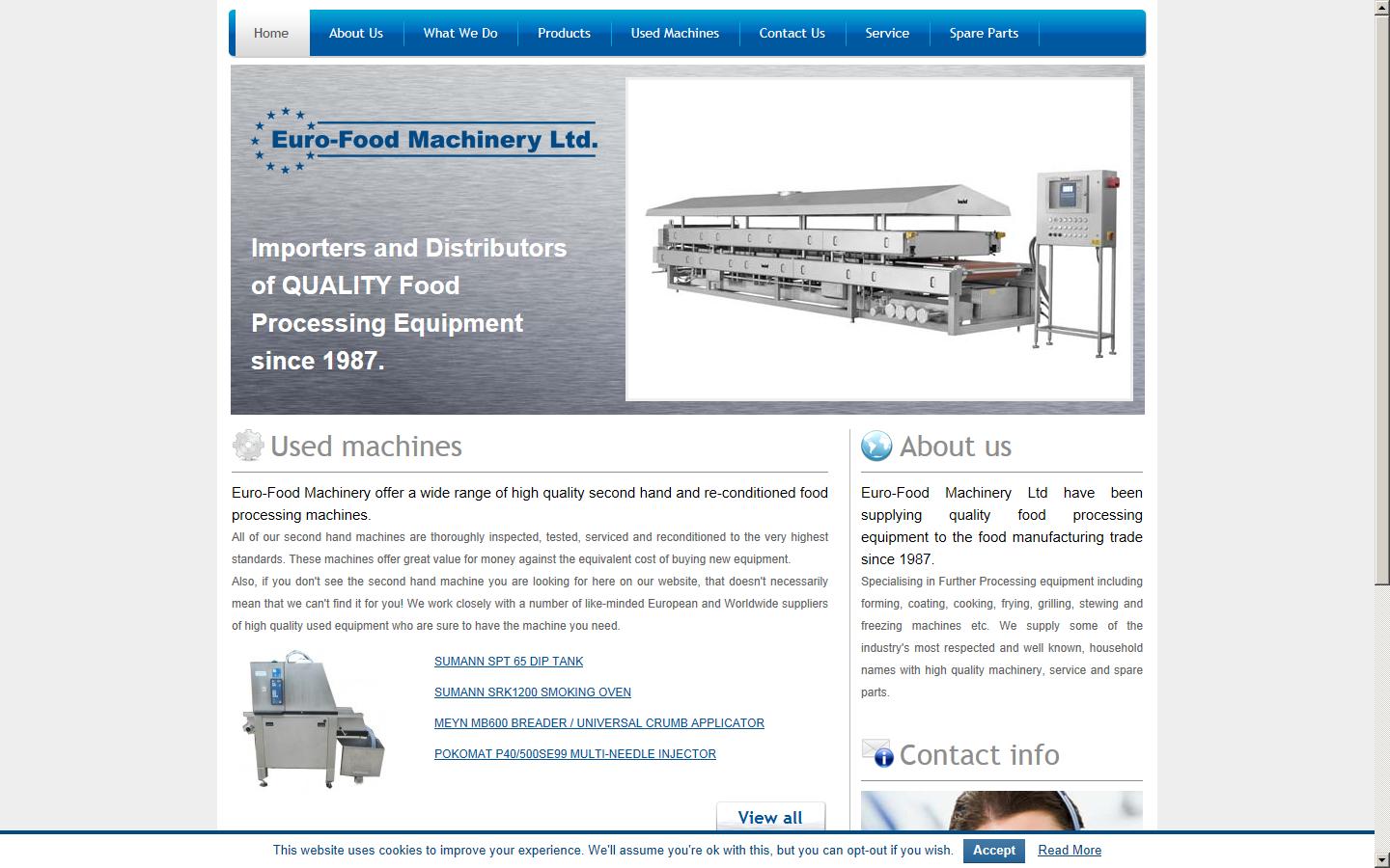 Euro Food Machinery Limited Website