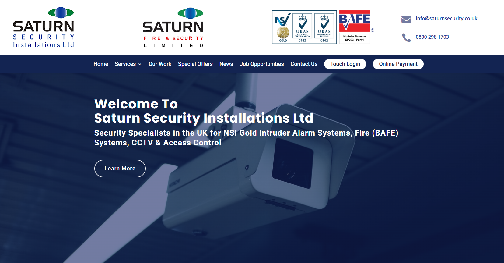 Saturn Security Installations Ltd Website