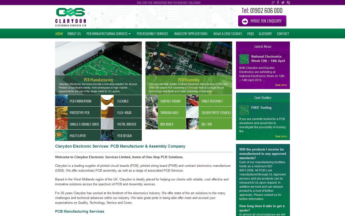Clarydon Electronic Services Ltd Website