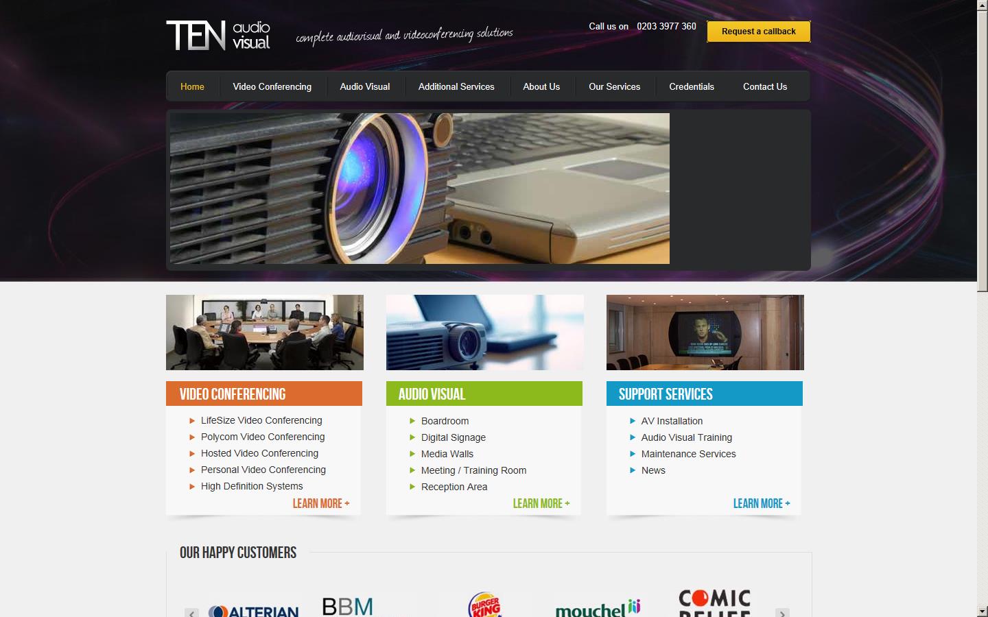 TEN Audio Visual Website