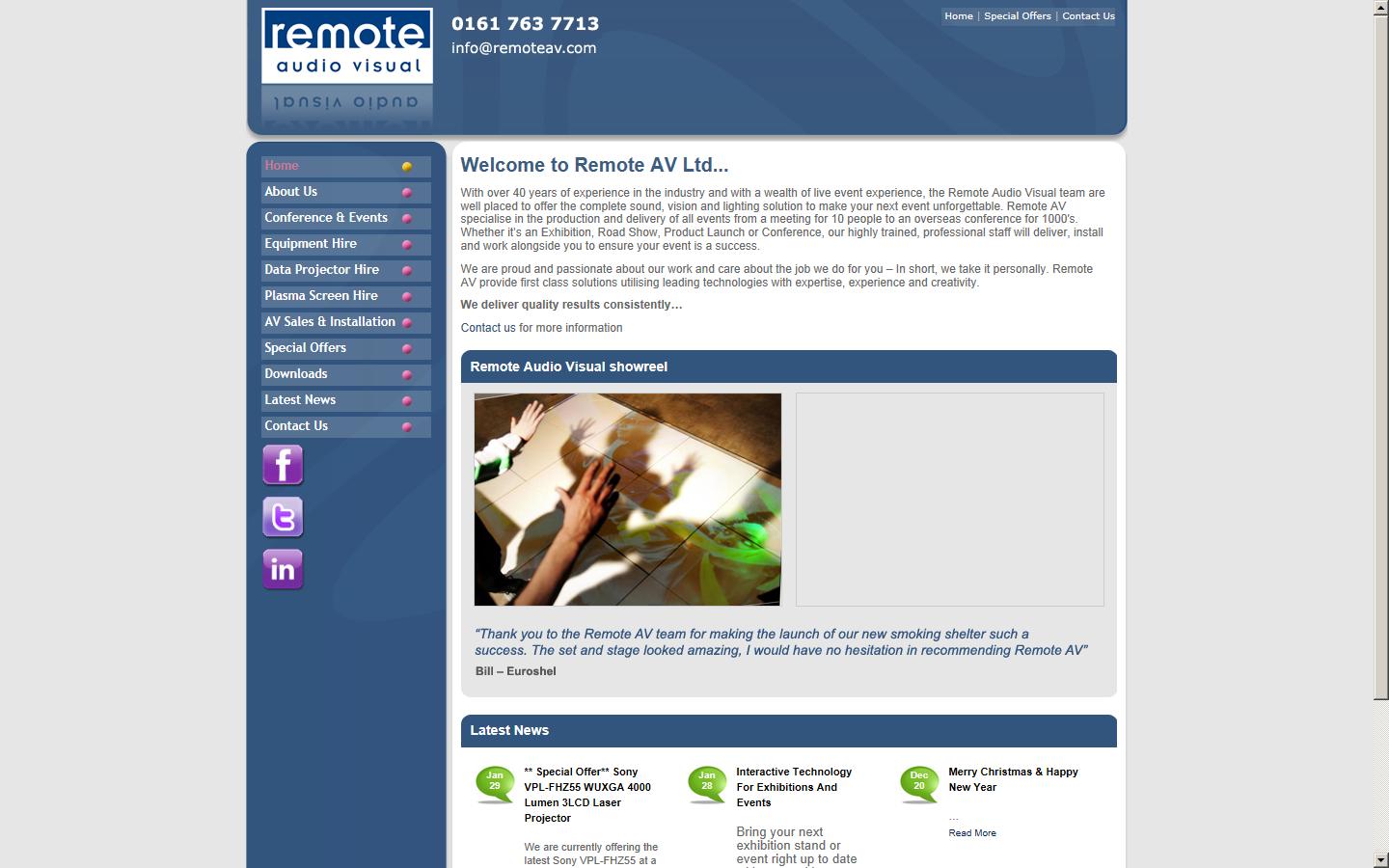 Remote Audio Visual Website