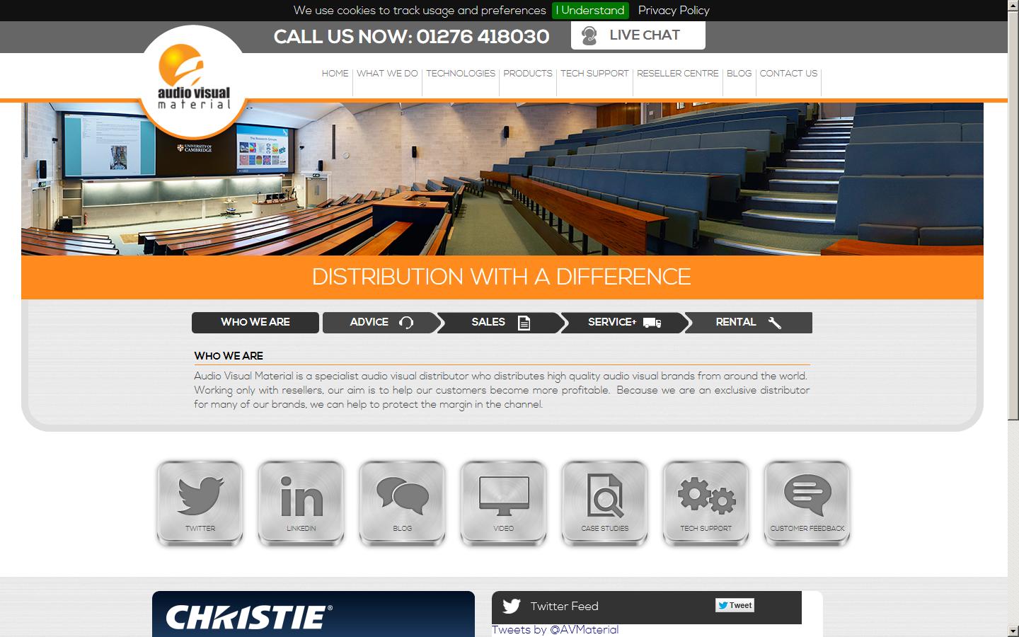 Audio Visual Material Ltd Website