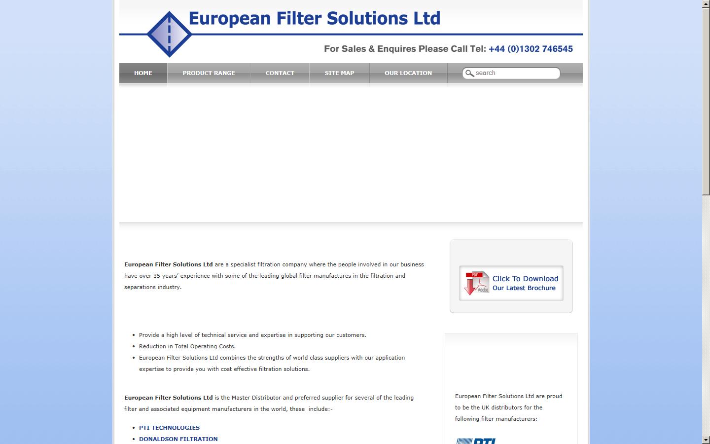 European Filter Solutions Website