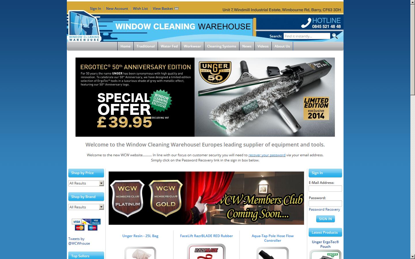 Window Cleaning Warehouse Website