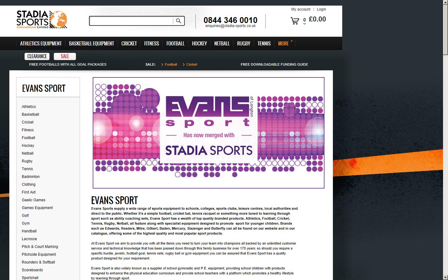evans sport Website