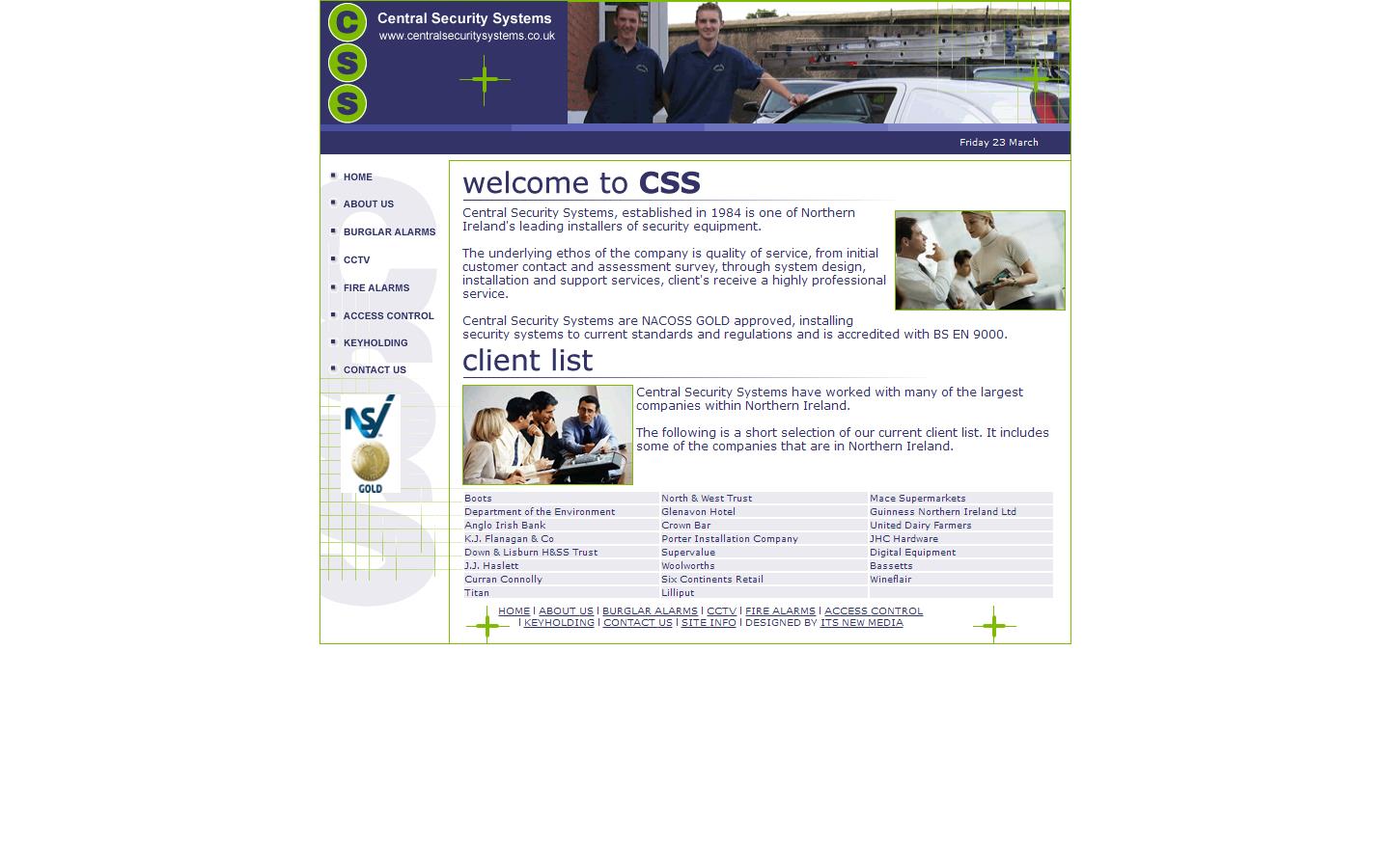 Central Security Systems Website