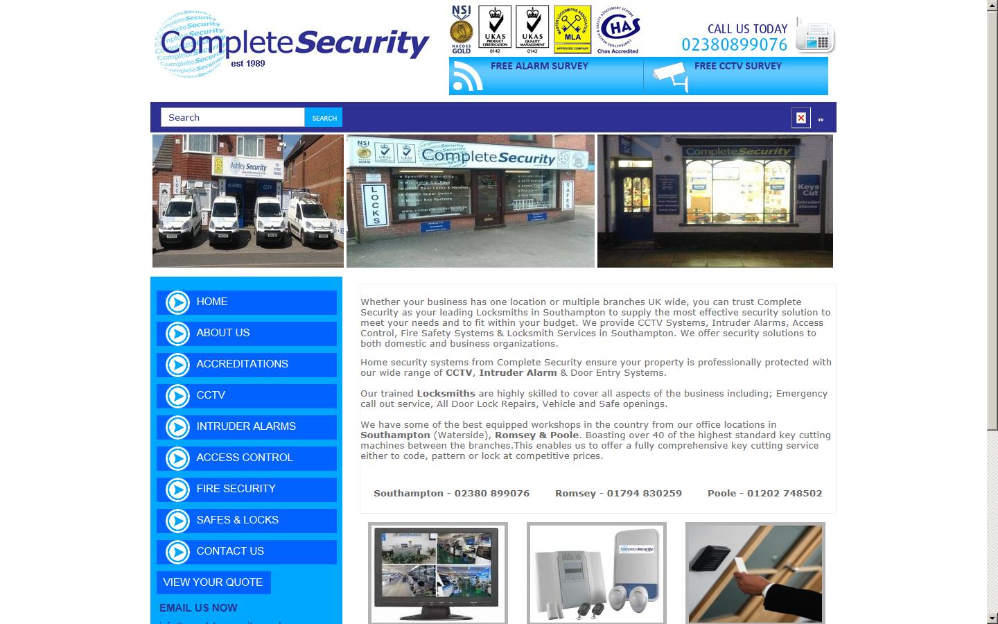 Complete Security Ltd Website
