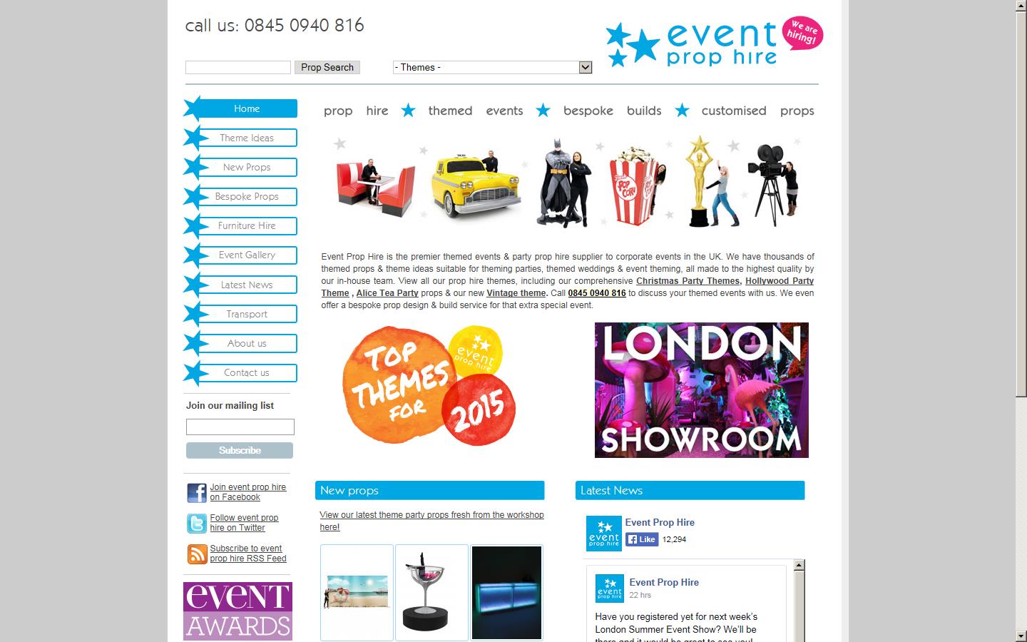 Event Prop Hire Website