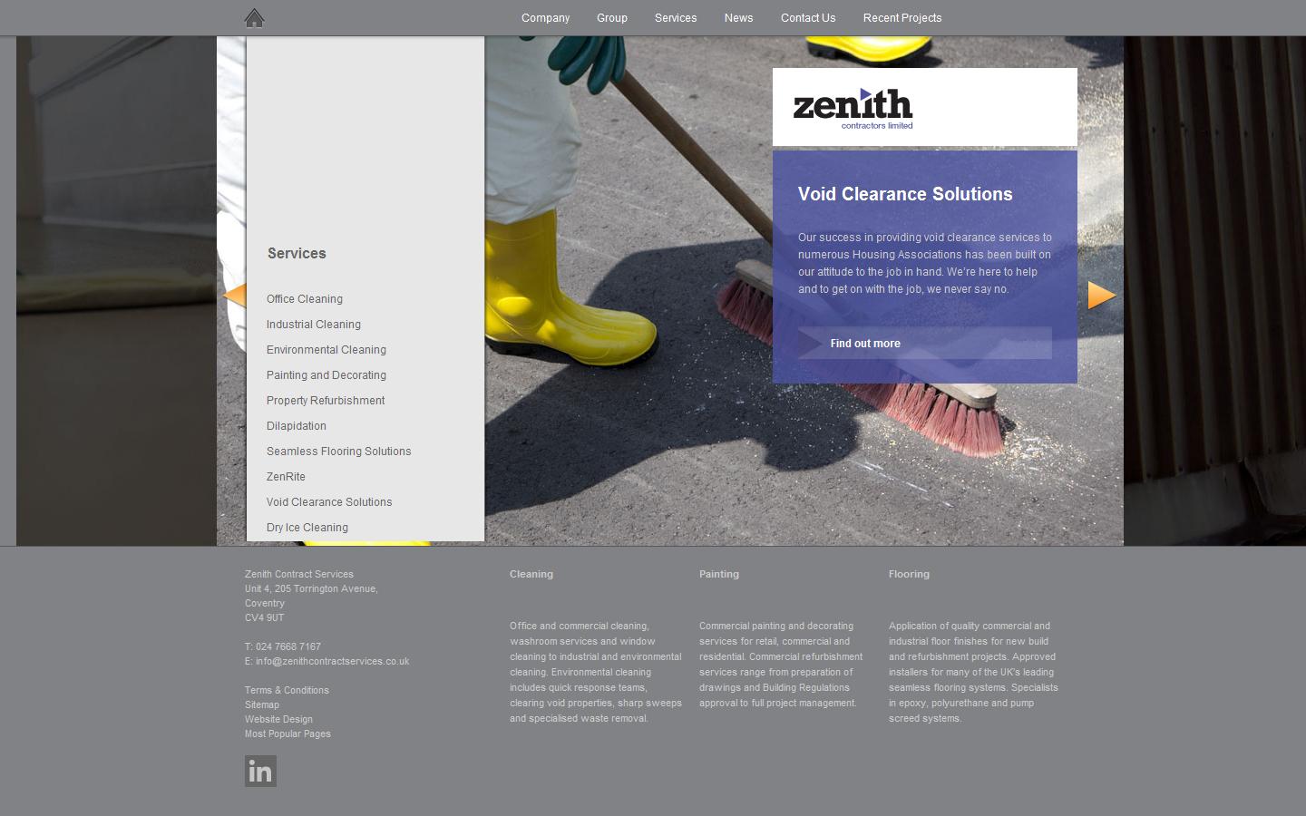 Zenith Contracts Ltd Website