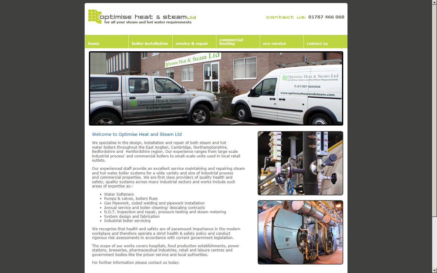 Optimise Heat and Steam Ltd Website