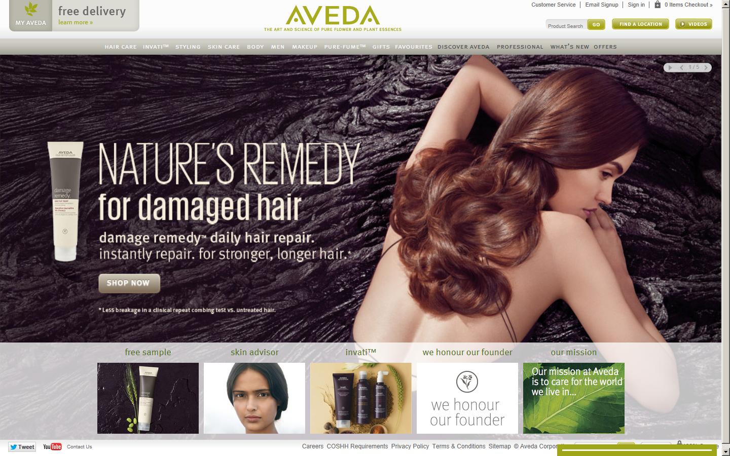 Aveda  Website