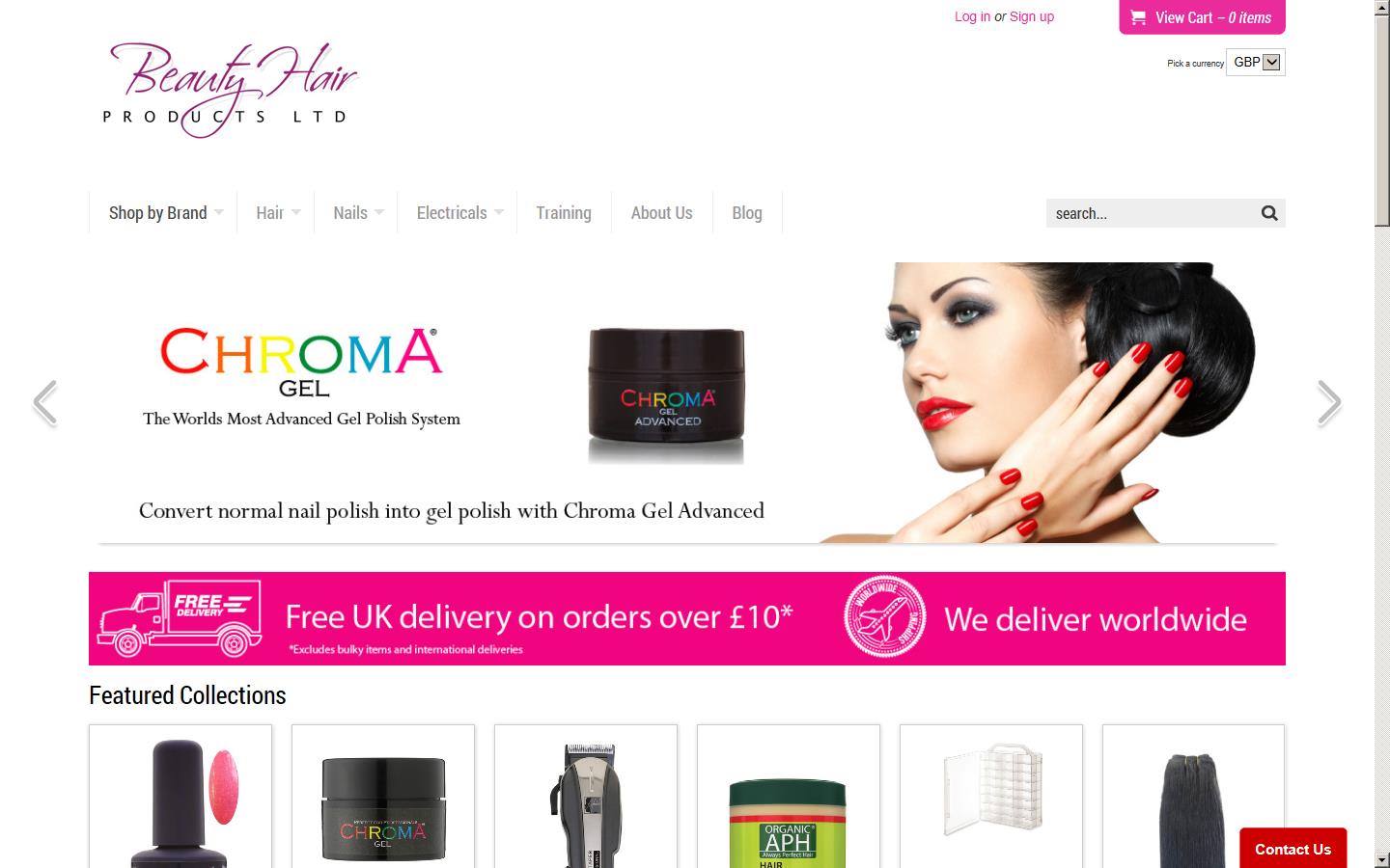Beauty Hair Products Ltd / Chroma Gel Website