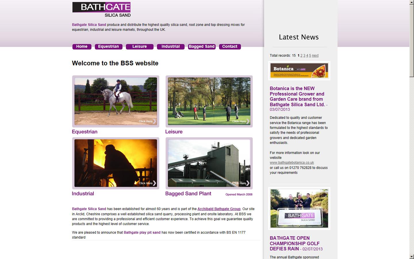 Bathgate Silica Sand Ltd Website