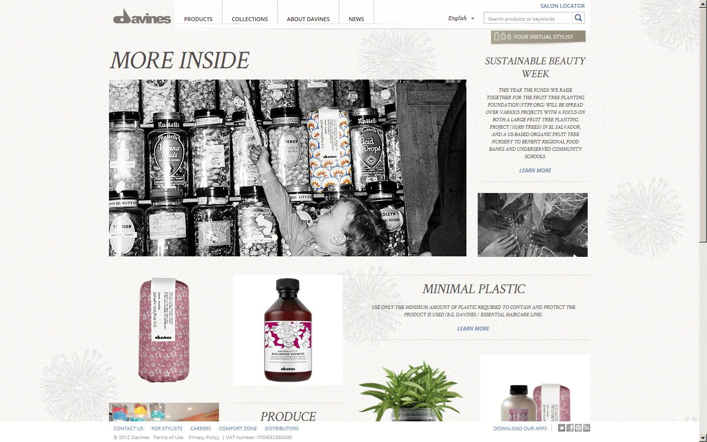 Davines  Website