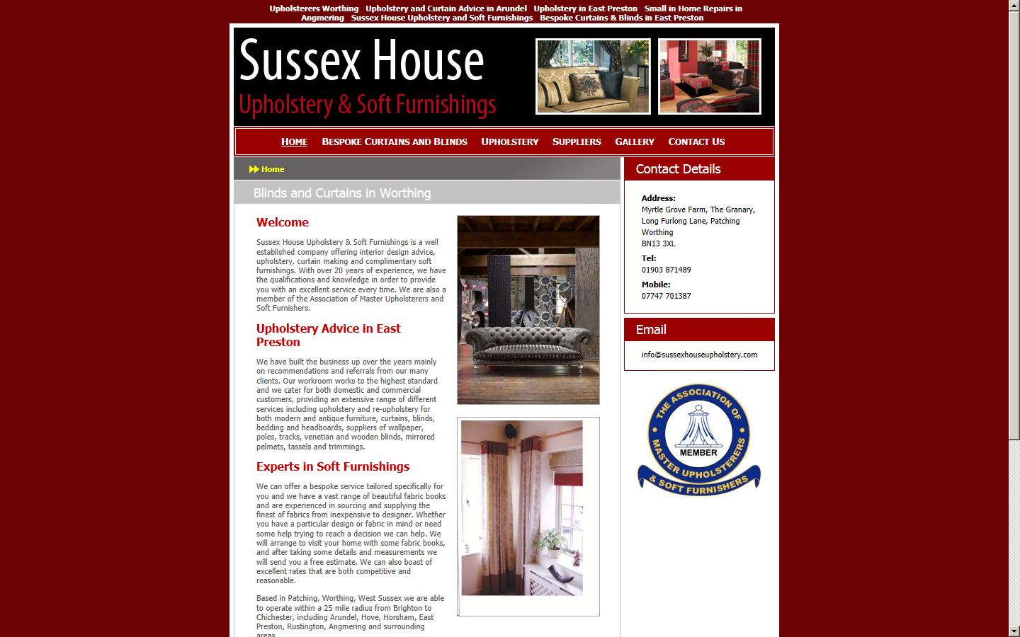 Sussex House Upholstery & Soft Furnishings Website