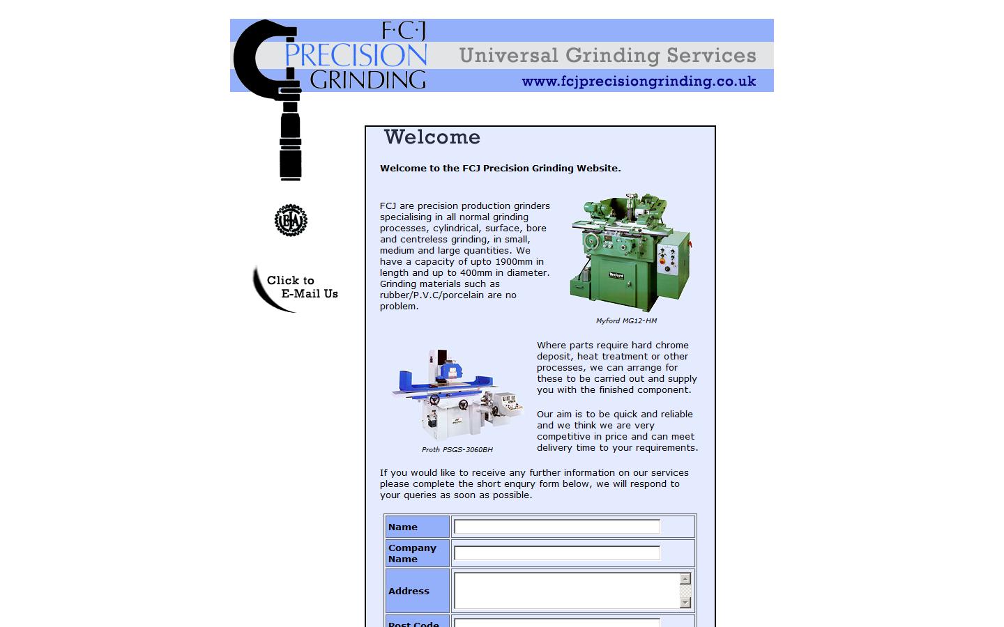 F.C.J. Precision Grinding Website
