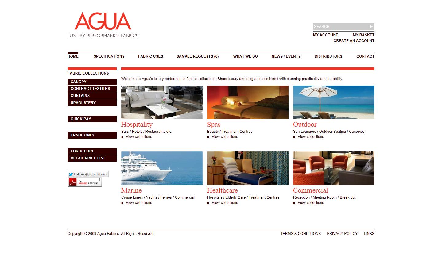 Agua Fabrics Website