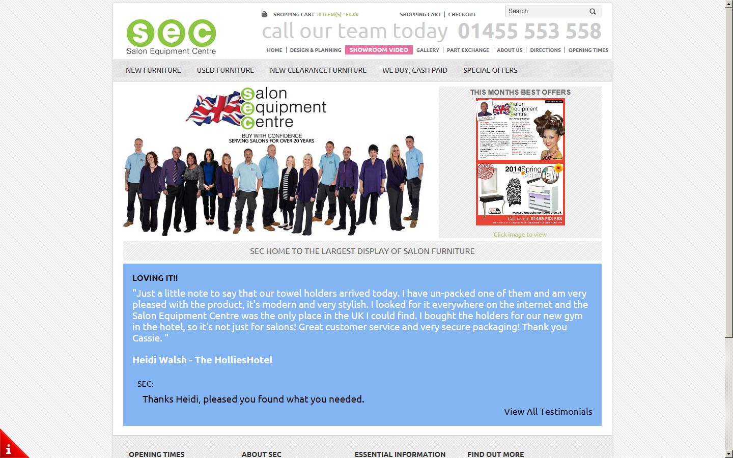 Salon Equipment Centre Website