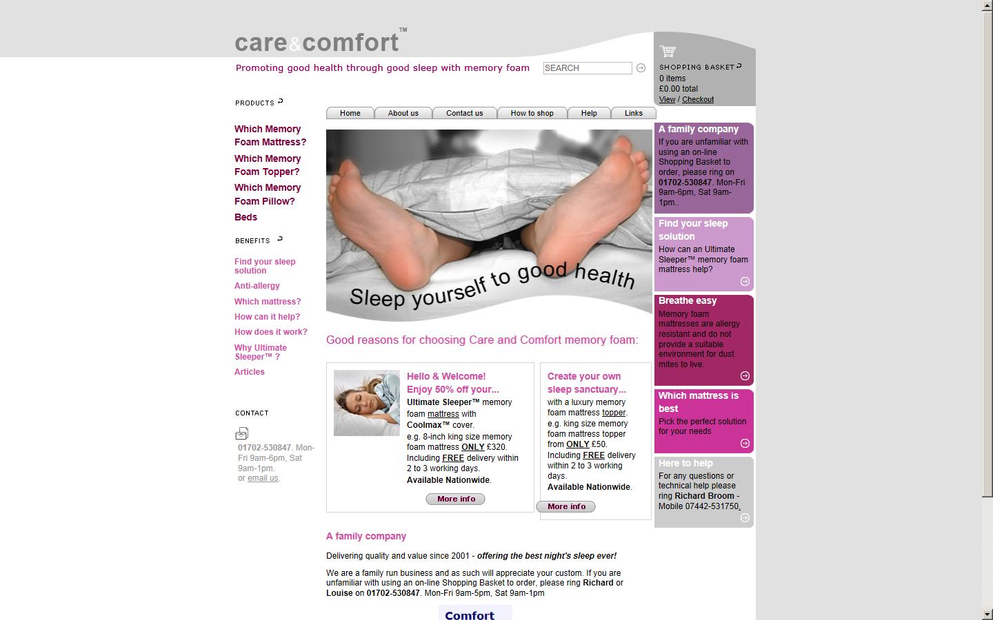 Care & Comfort Products Ltd Website