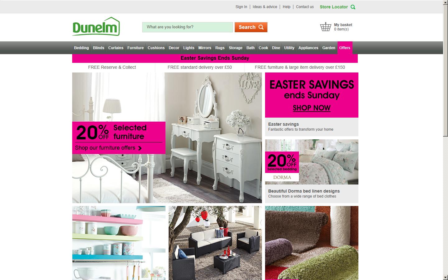 Dunelm Mill Website
